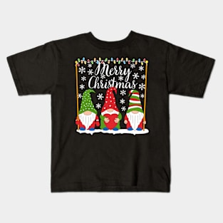 Gnomes Merry Christmas Kids T-Shirt